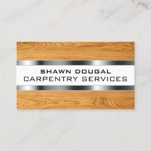 Wood and metal faux texture business card