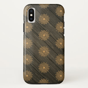 Wood and Ornate Pattern iPhone X Case