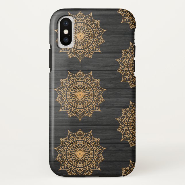 Wood and Ornate Pattern Case-Mate iPhone Case (Back)