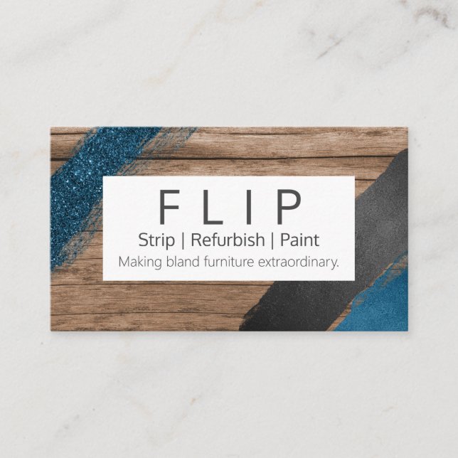 Wood And Paint Furniture Salvage Refurbishing Business Card (Front)