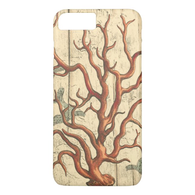 Wood and Small Coral Case-Mate iPhone Case (Back)