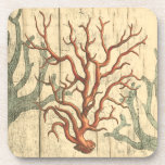 Wood and Small Coral Coaster<br><div class="desc">Stayed relaxed with this beautiful piece of sealife art. This beautiful silhouette of these coral reef will look great on any product. Take the beach with you where ever you go! Enjoy nature's finest sea life.</div>