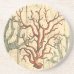 Wood and Small Coral Coaster<br><div class="desc">Stayed relaxed with this beautiful piece of sealife art. This beautiful silhouette of these coral reef will look great on any product. Take the beach with you where ever you go! Enjoy nature's finest sea life.</div>