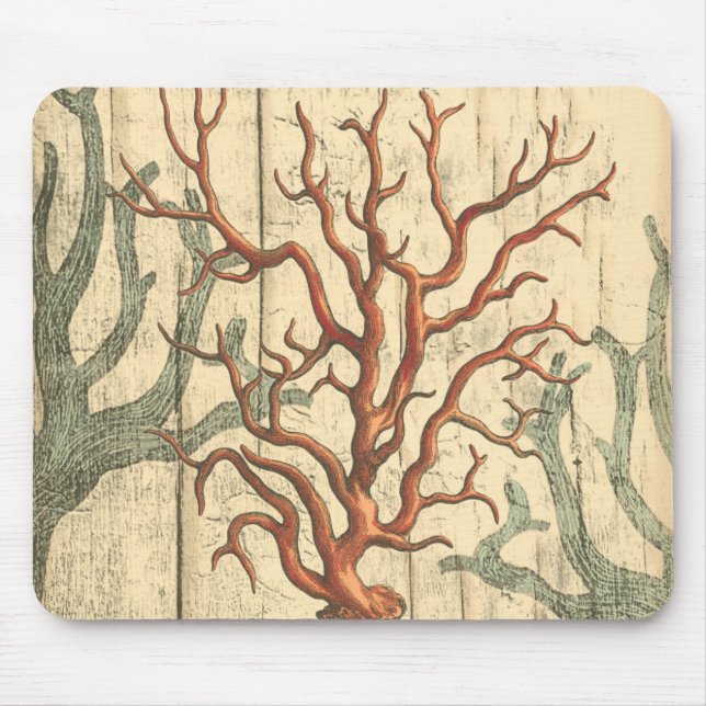 Wood and Small Coral Mouse Mat (Front)