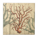 Wood and Small Coral Tile<br><div class="desc">Stayed relaxed with this beautiful piece of sealife art. This beautiful silhouette of these coral reef will look great on any product. Take the beach with you where ever you go! Enjoy nature's finest sea life.</div>
