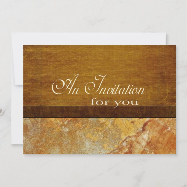 Wood and Stone Business Executive Retirement Invitation (Front)