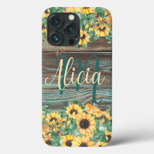 Wood and Sunflower Name    iPhone 13 Pro Case