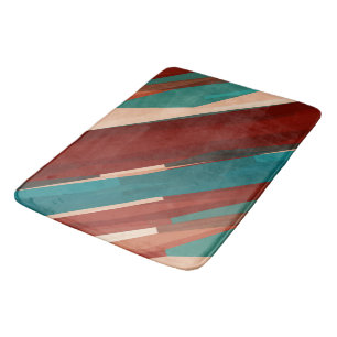 Wood and Turquoise Bath Mat