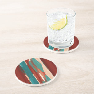Wood and Turquoise Coaster