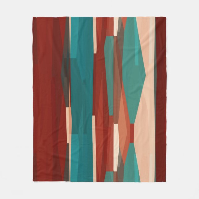 Wood and Turquoise Fleece Blanket (Front)
