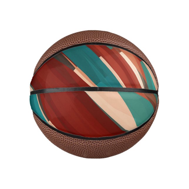 Wood and Turquoise Mini Basketball (Front)