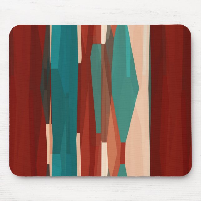 Wood and Turquoise Mouse Mat (Front)