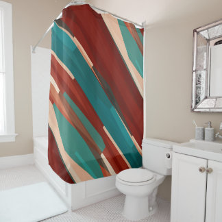 Wood and Turquoise Shower Curtain