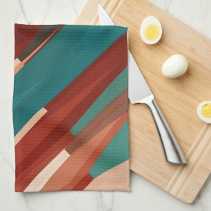 Wood and Turquoise Tea Towel