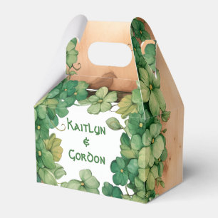 Wood and vine rustic St Patricks Day Irish wedding Favour Box