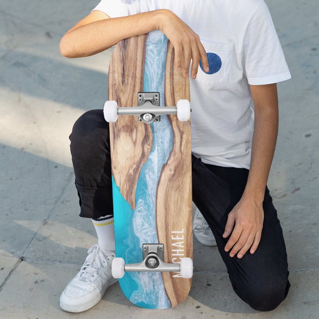 Wood And Water Nature Custom Personalised Name Skateboard (Creator Uploaded)