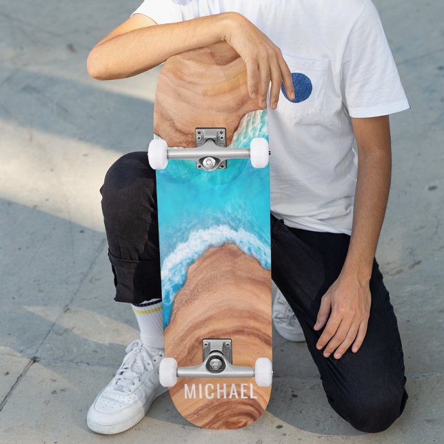 Wood And Water Nature Custom Personalised Name Skateboard (Creator Uploaded)