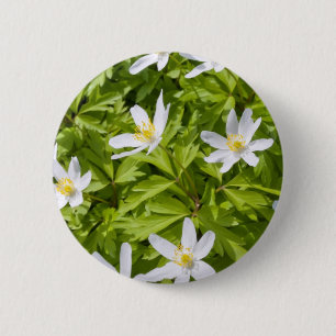 Wood Anemone 6 Cm Round Badge