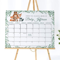 Wood Animals Greenery Guess Due Date Calendar Post
