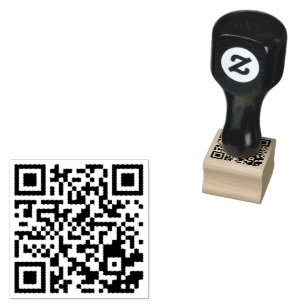 Wood Art Rubber Stamp –Personalised QR Code