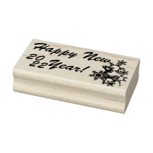 Wood Art Stamp. Festive New Year's Christmas deer Rubber Stamp