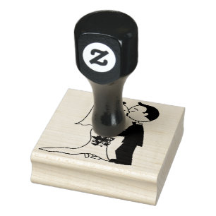 Wood Art Stamps/Kissing Bride and Groom Rubber Stamp