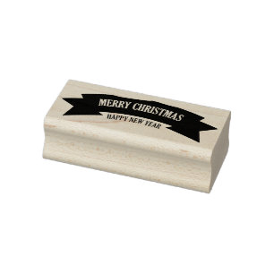 Wood Art Stamps/Merry Christmas Banner Rubber Stamp