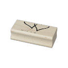 Wood art wedding stamp with interlocking hearts