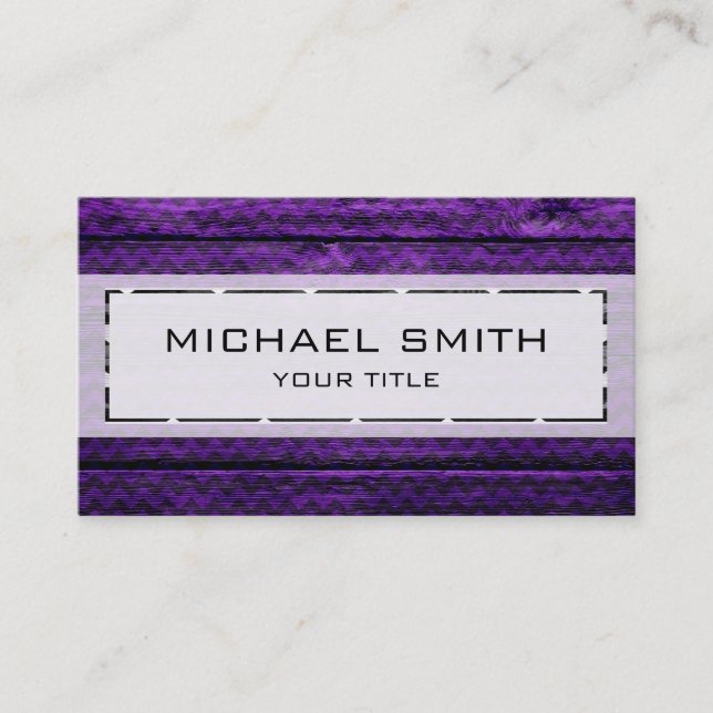 Wood aztec chevron pattern #2 business card (Front)