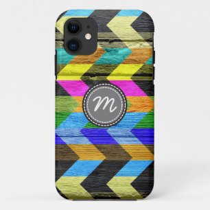 Wood aztec chevron zig zag pattern #2 iPhone 11 case