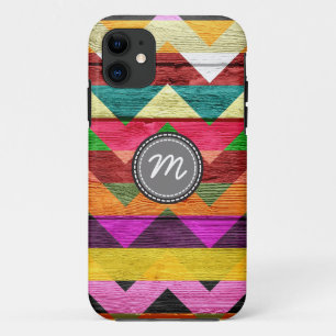 Wood aztec chevron zig zag pattern #3 iPhone 11 case