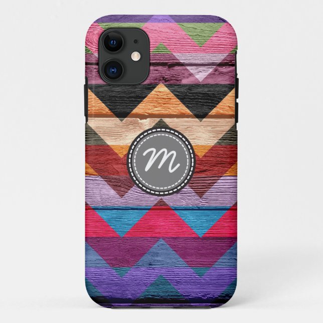 Wood aztec chevron zig zag pattern #7 Case-Mate iPhone case (Back)