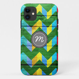 Wood aztec chevron zigzag pattern #3 iPhone 11 case