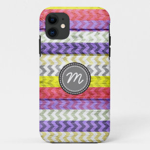 Wood aztec chevron zigzag pattern iPhone 11 case