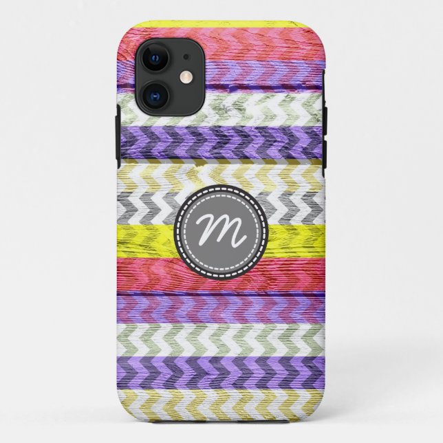 Wood aztec chevron zigzag pattern Case-Mate iPhone case (Back)