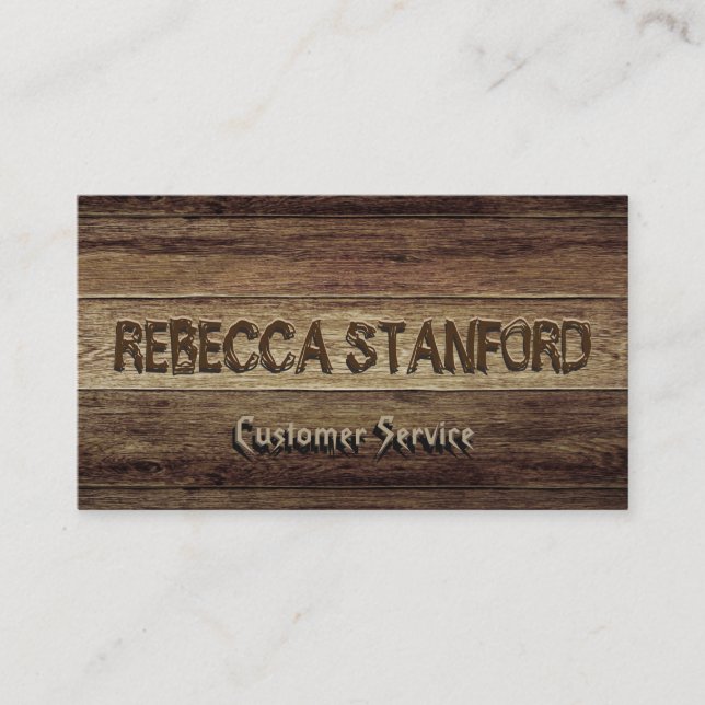 Wood Background Business Card (Front)
