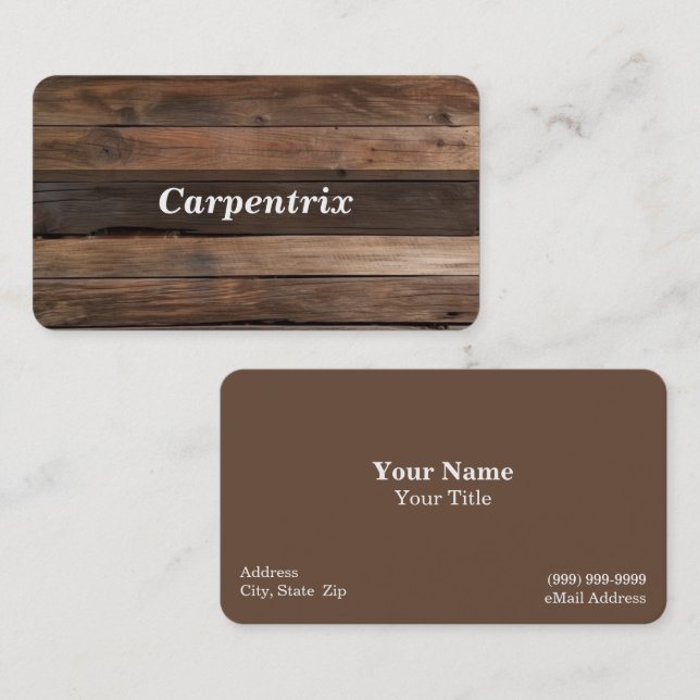 Wood Background Business Card (Front/Back)