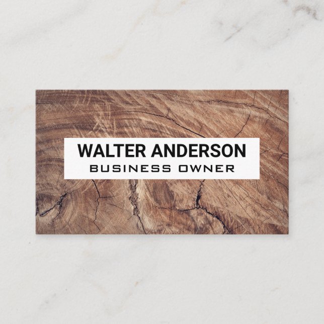 Wood Background Business Card (Front)