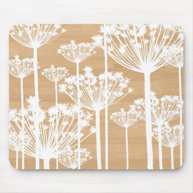 Wood background flowers girly floral pattern chic mouse mat (Front)