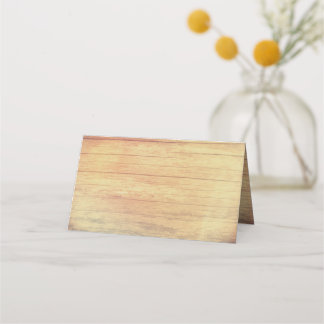 Wood Background Folded Place Cards
