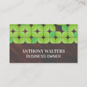 Wood Background   Illustrative Leaf Pattern Business Card