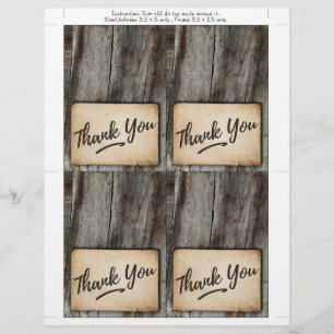 wood background , vintage Thank You card