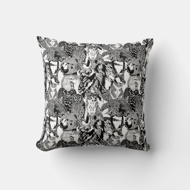 Wood Badge Critter Montage Pillow (Front)