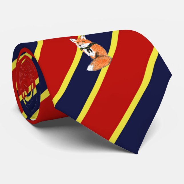 Wood Badge Fox Striped Dress Tie (Rolled)
