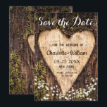 Wood Bark Baby Breath Heart Rustic Wedding Save The Date<br><div class="desc">For further customisation,  please click the "customise further" link and use our design tool to modify this template. 
If you need help or matching items,  please contact me.</div>
