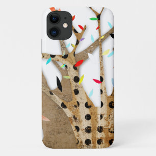 Wood Bark Polka Dots Wedding Tree iPhone 11 Case