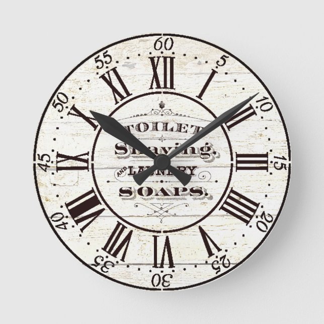 Wood bath round clock (Front)