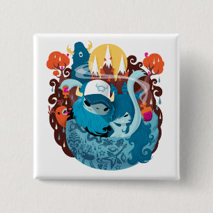 Wood Beast 15 Cm Square Badge