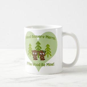 Wood beavery merry if you wood be mine coffee mug