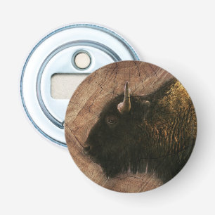 Wood Bison Buffalo Bottle Opener